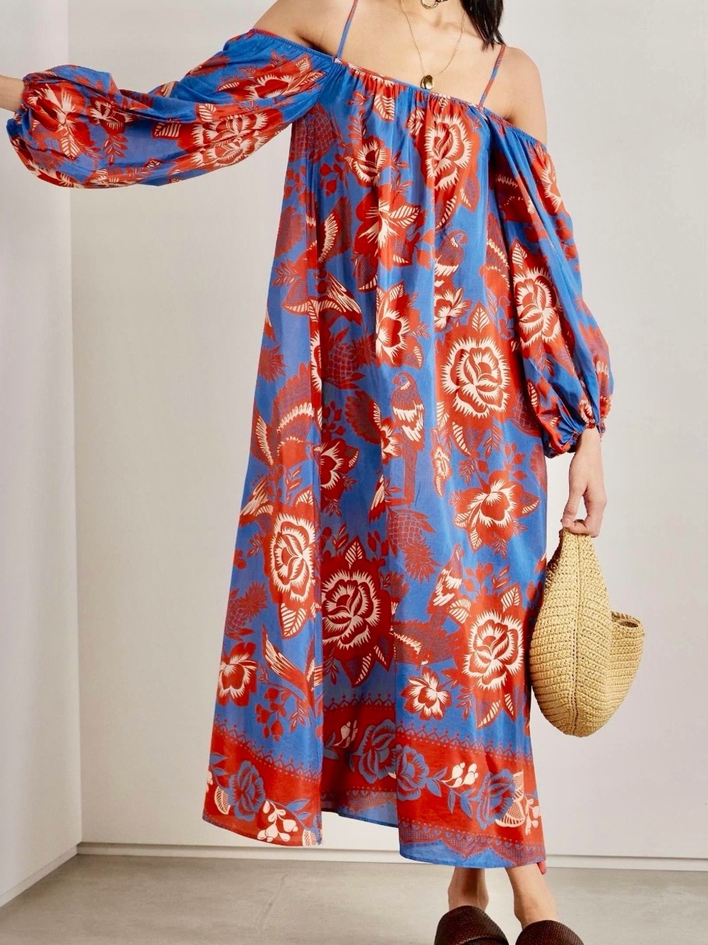 FARM Rio “Lace Garden” Oversized Cold-Shoulder Max Small